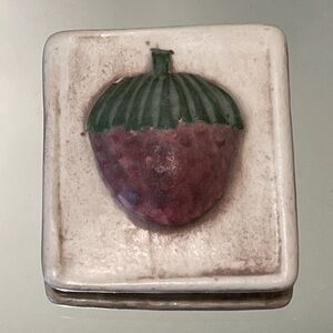 Handmade strawberry pin. Signed SM